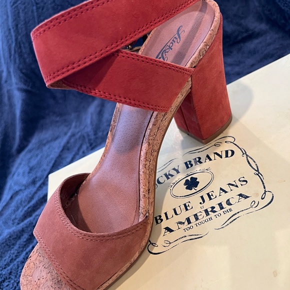 Lucky Brand Shoes - Lucky Brand Women's Red Suede Block Heels